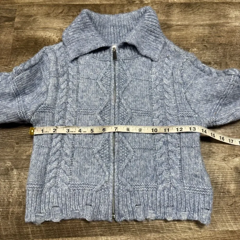 Willow & Wind Wool Blend Full Zip Cardigan Size Small